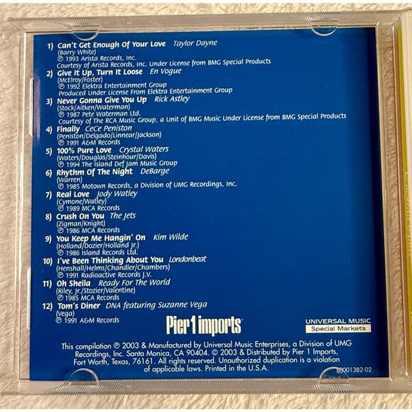 Cocktail Hour CD Pier 1 Imports 2003 UMG Special Market 80s 90s Hits Compilation - Picture 4 of 6